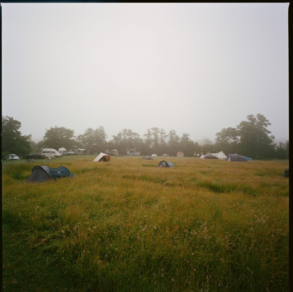 Camping in mist